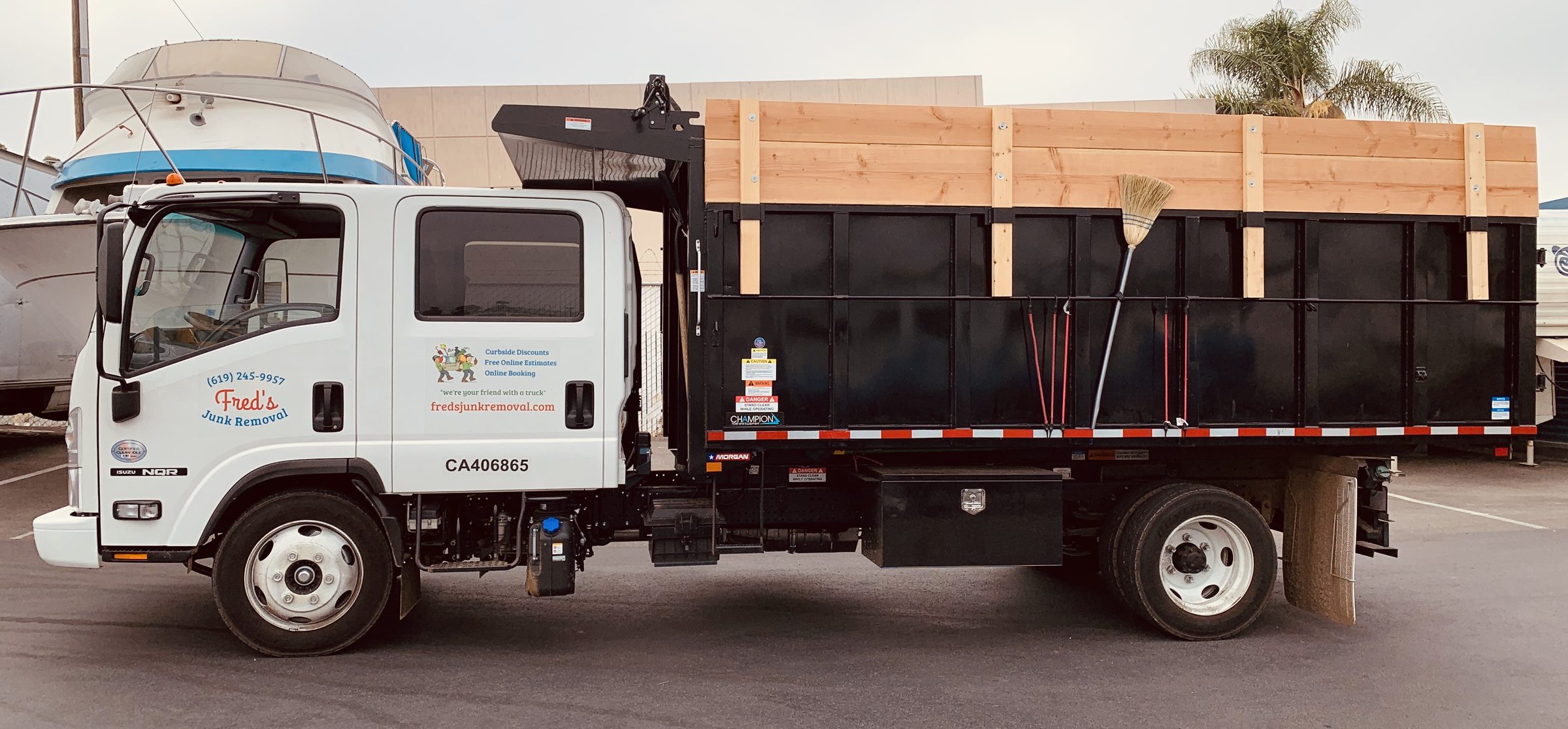 Fred's dump truck, the hauler behind this San Diego directory